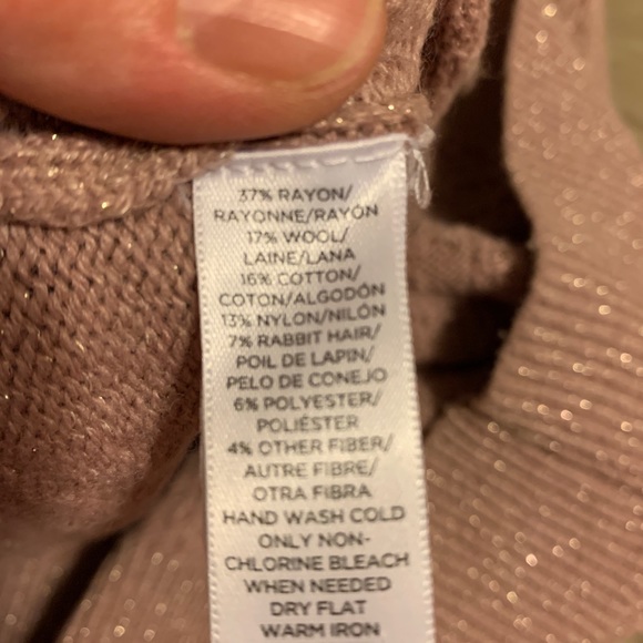 FREE WITH PURCHASE! Loft pink and silver metallic crewneck sweater - Picture 3 of 3